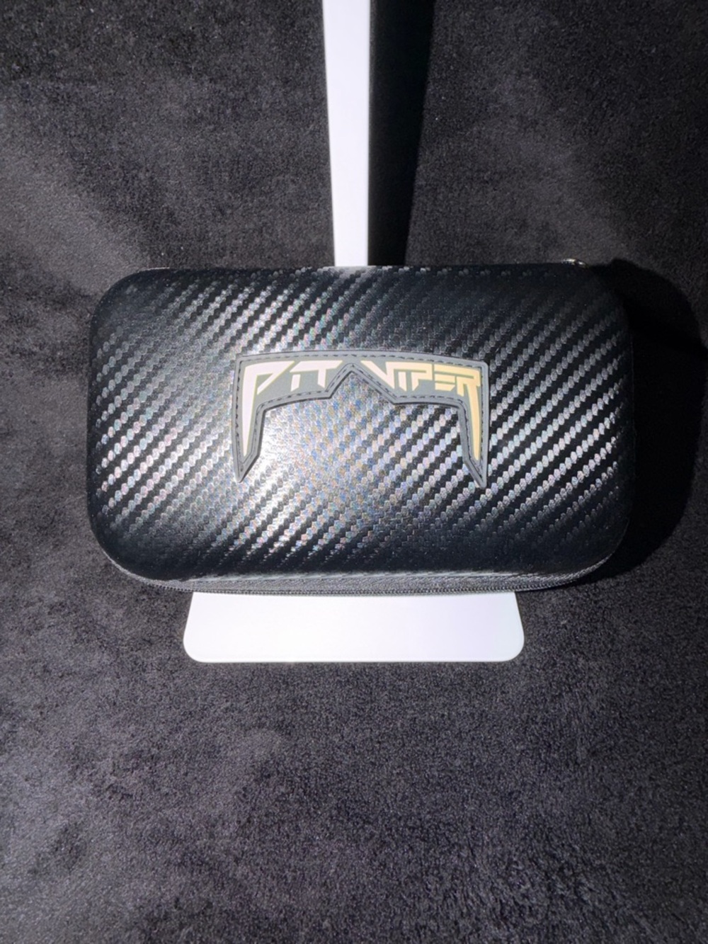 Pit Viper Black Carbon Fiber Eyewear Case with Gold Logo